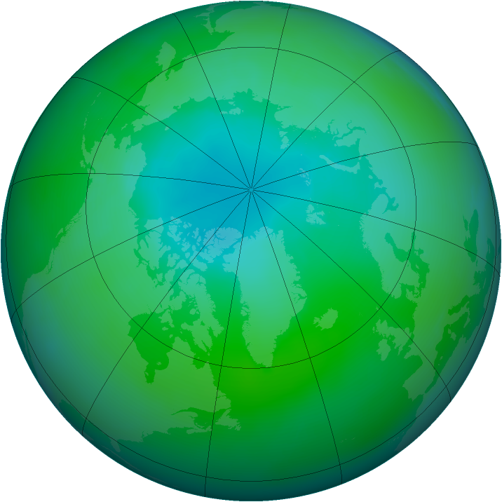 Arctic ozone map for August 2005